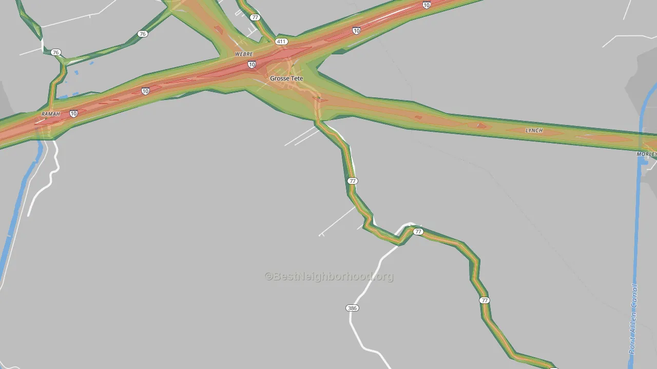 70740, LA Map of Noise Levels in 70740
