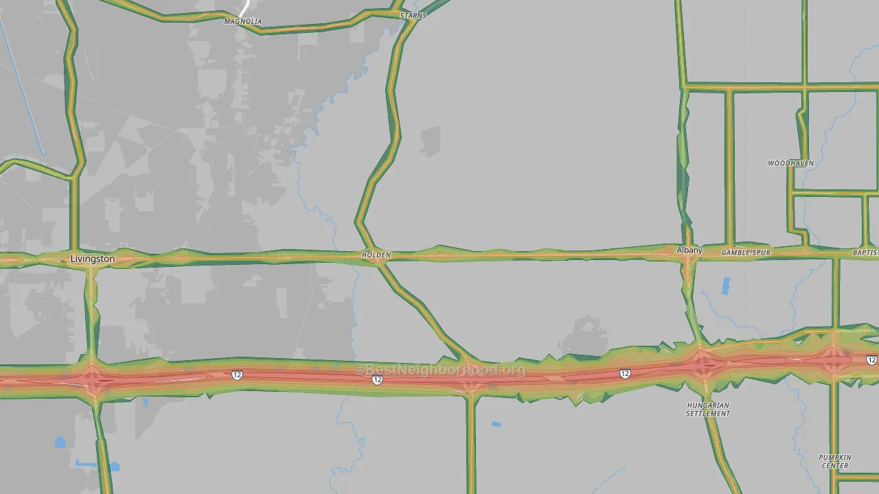 70744, LA Map of Noise Levels in 70744