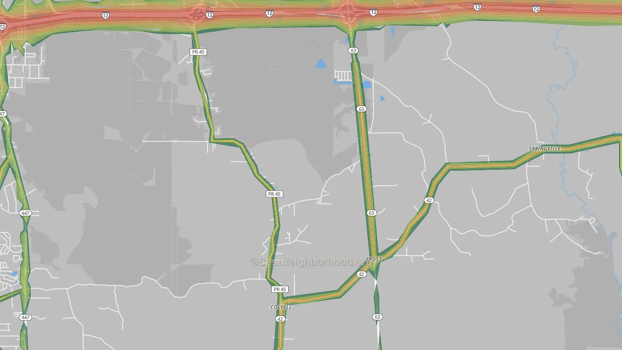 70754, LA Map of Noise Levels in 70754