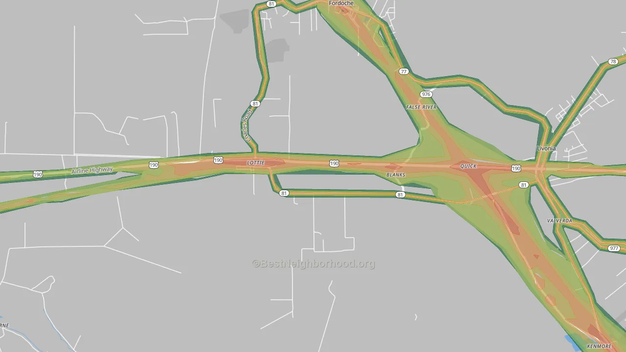 70756, LA Map of Noise Levels in 70756