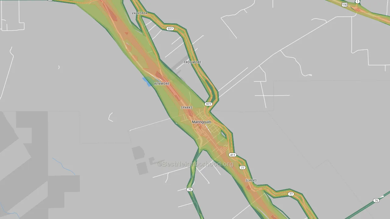 70757, LA Map of Noise Levels in 70757