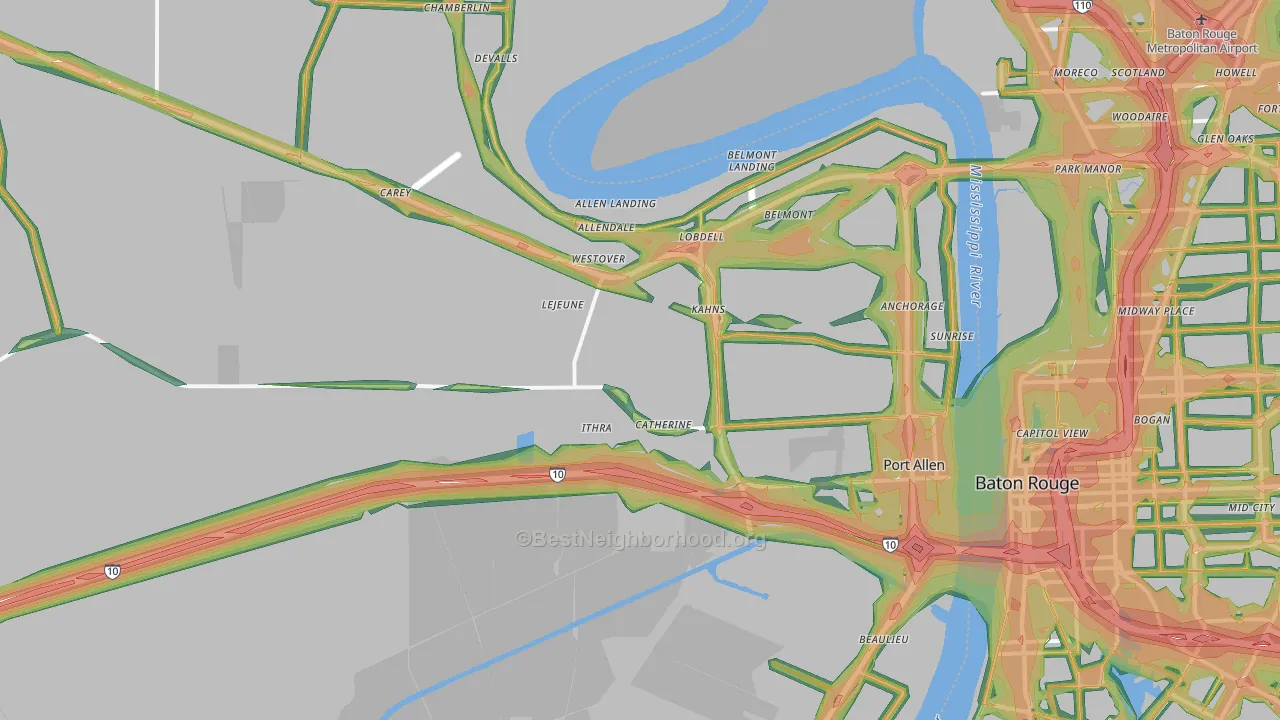 70767, LA Map of Noise Levels in 70767
