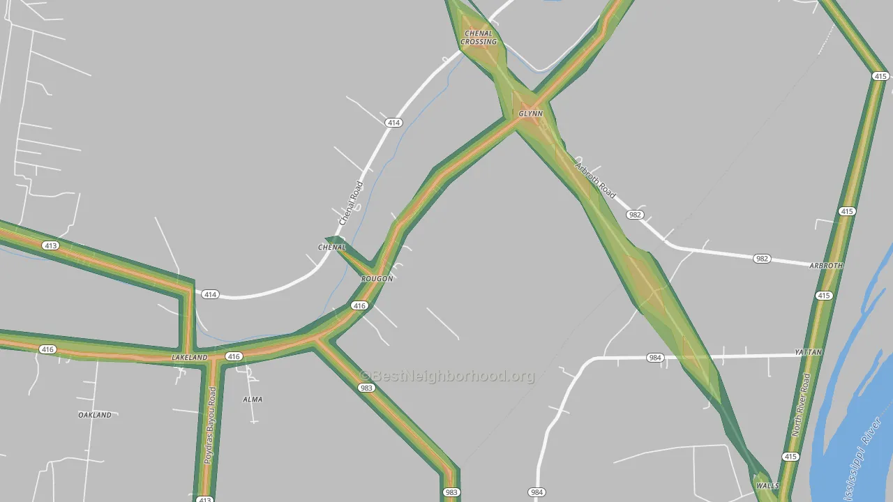 70773, LA Map of Noise Levels in 70773