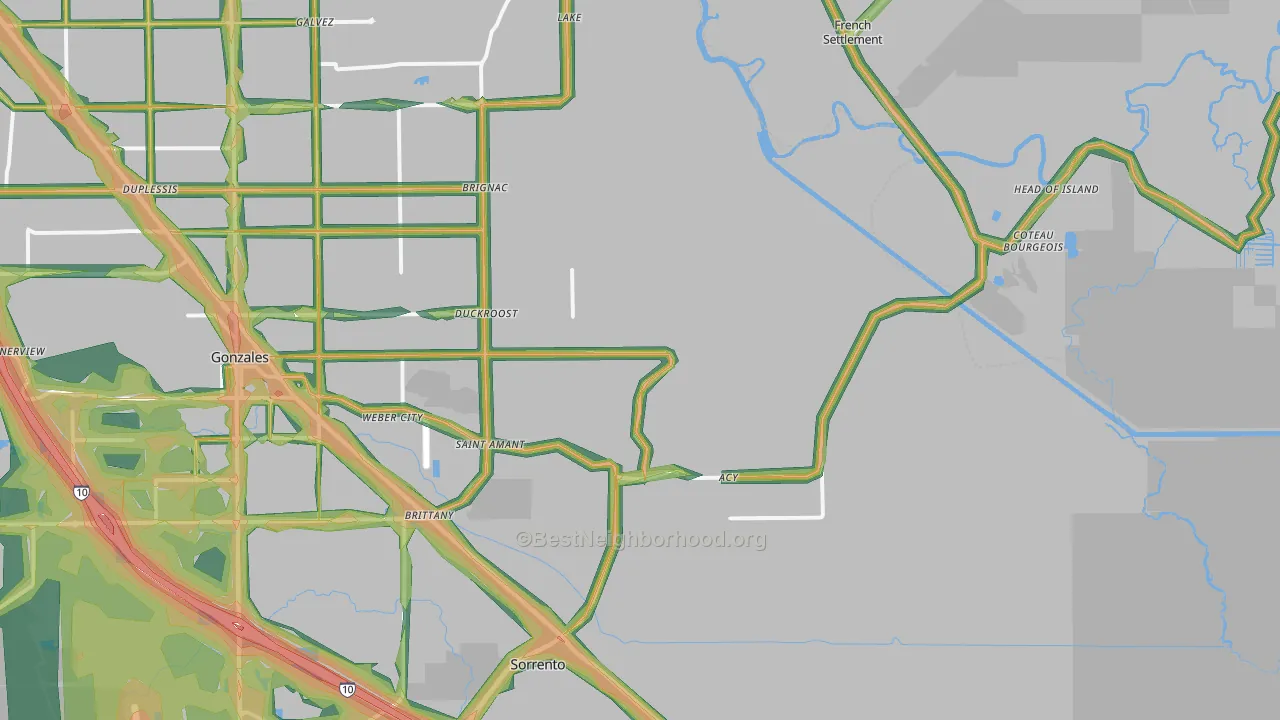 70774, LA Map of Noise Levels in 70774