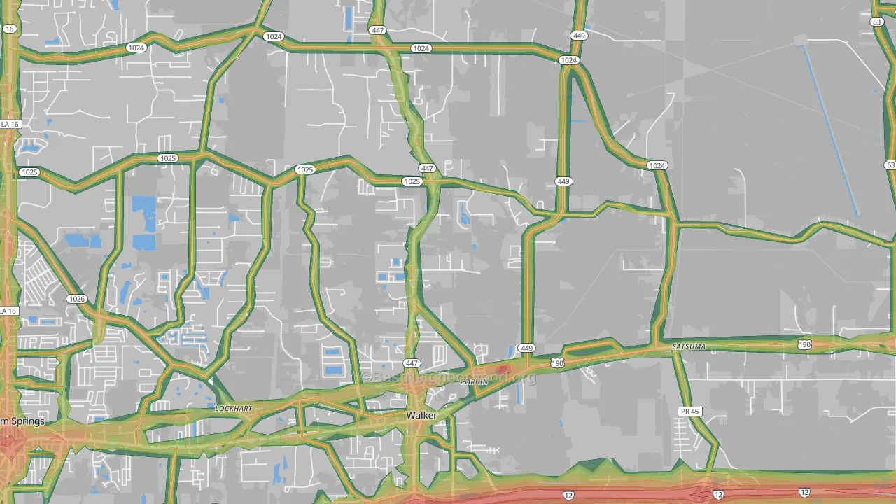 70785, LA Map of Noise Levels in 70785