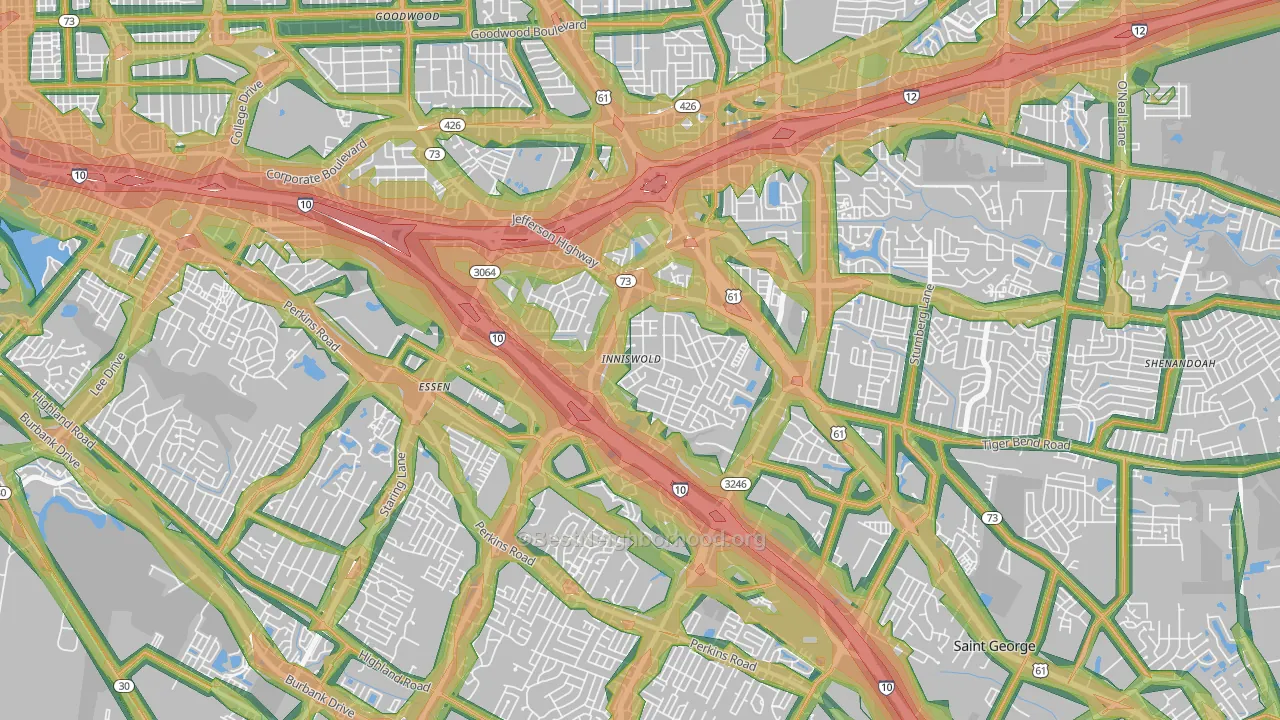 70809, LA Map of Noise Levels in 70809