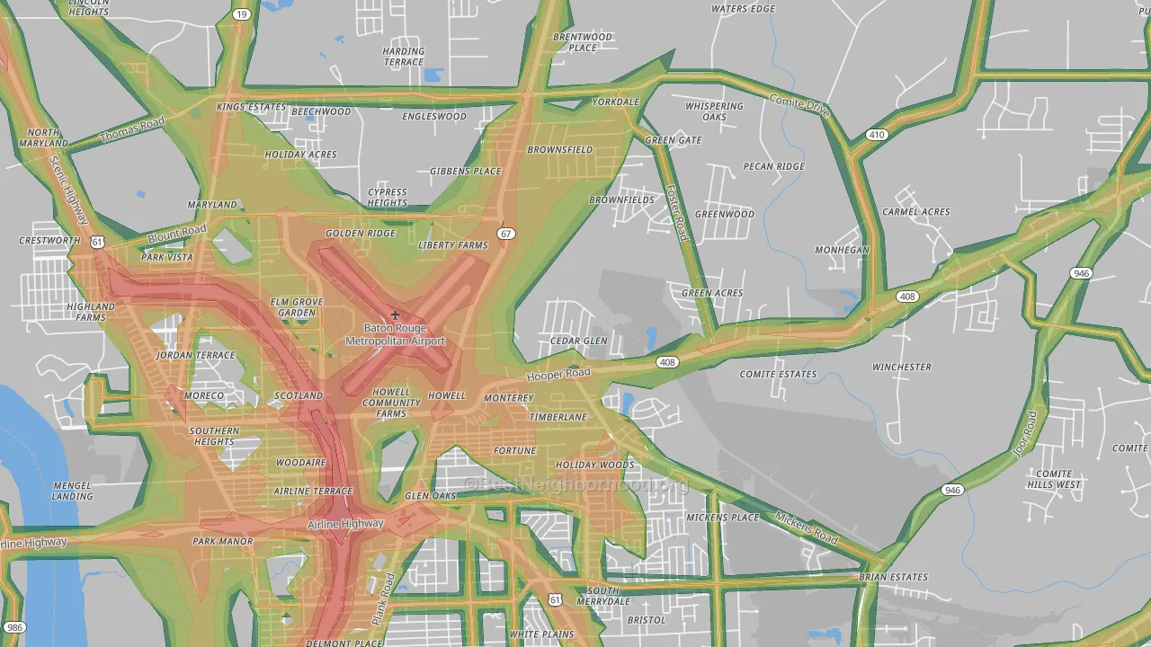 70811, LA Map of Noise Levels in 70811