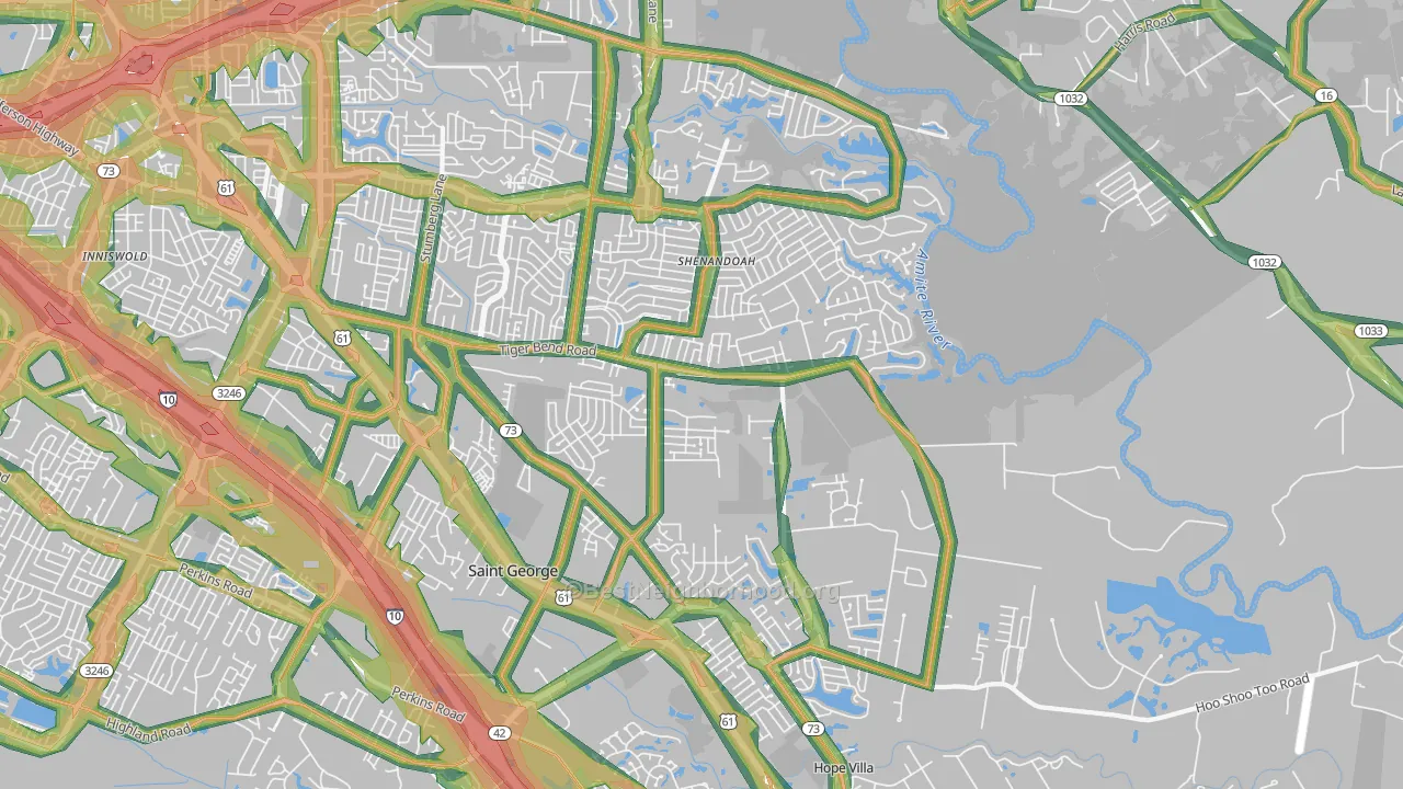 70817, LA Map of Noise Levels in 70817