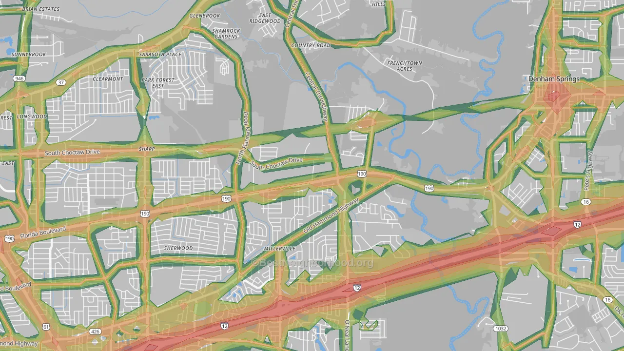 70819, LA Map of Noise Levels in 70819