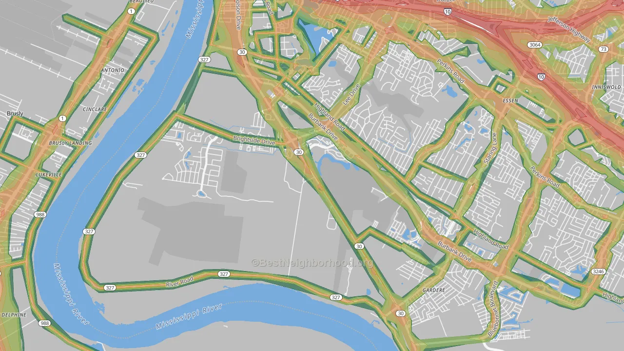70820, LA Map of Noise Levels in 70820