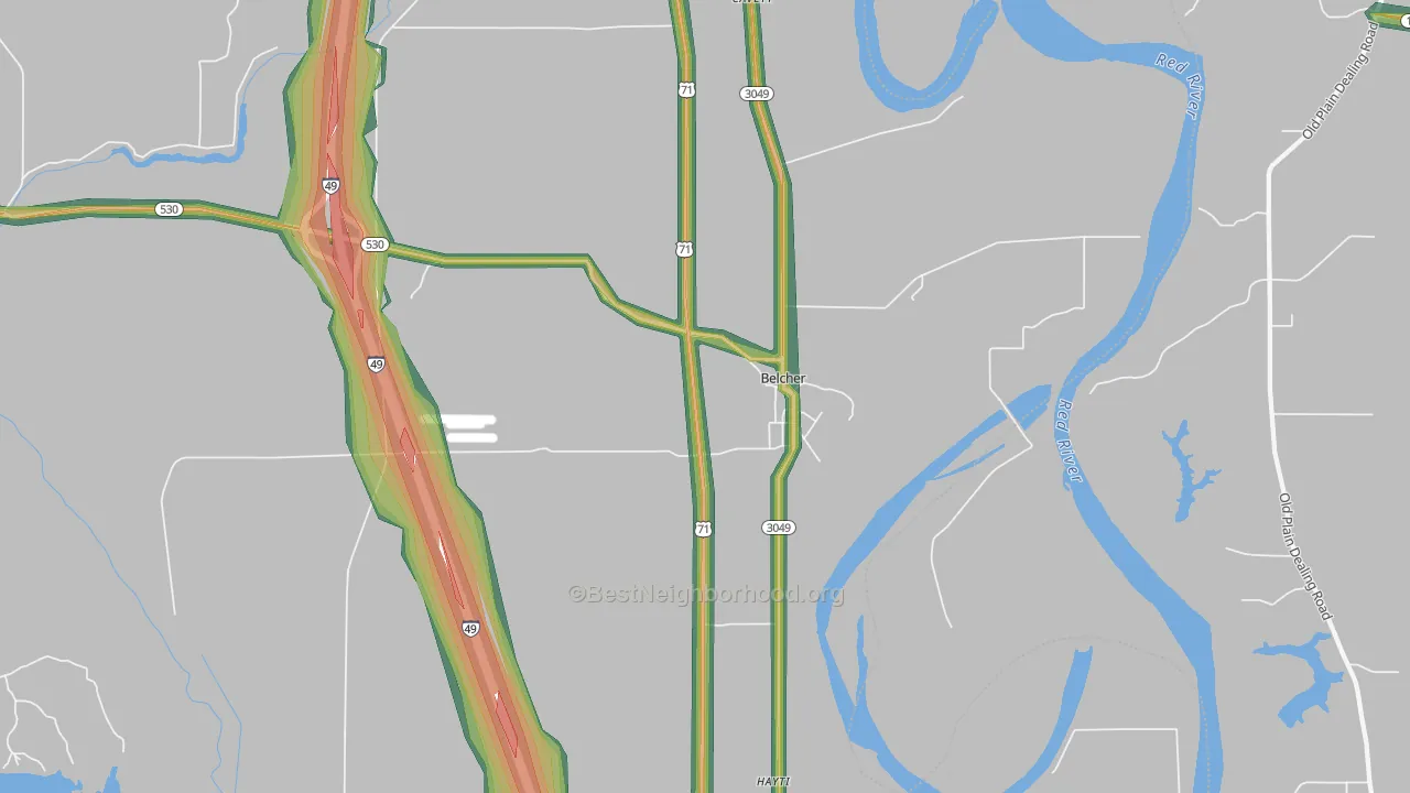 71004, LA Map of Noise Levels in 71004