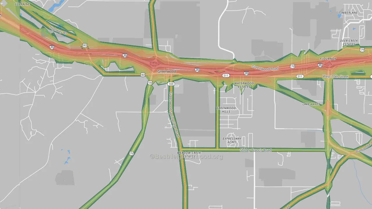 71033, LA Map of Noise Levels in 71033