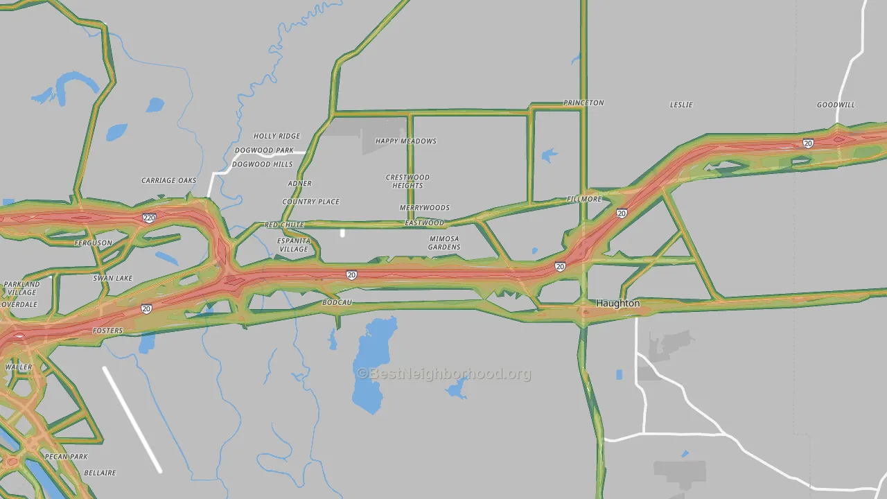 71037, LA Map of Noise Levels in 71037
