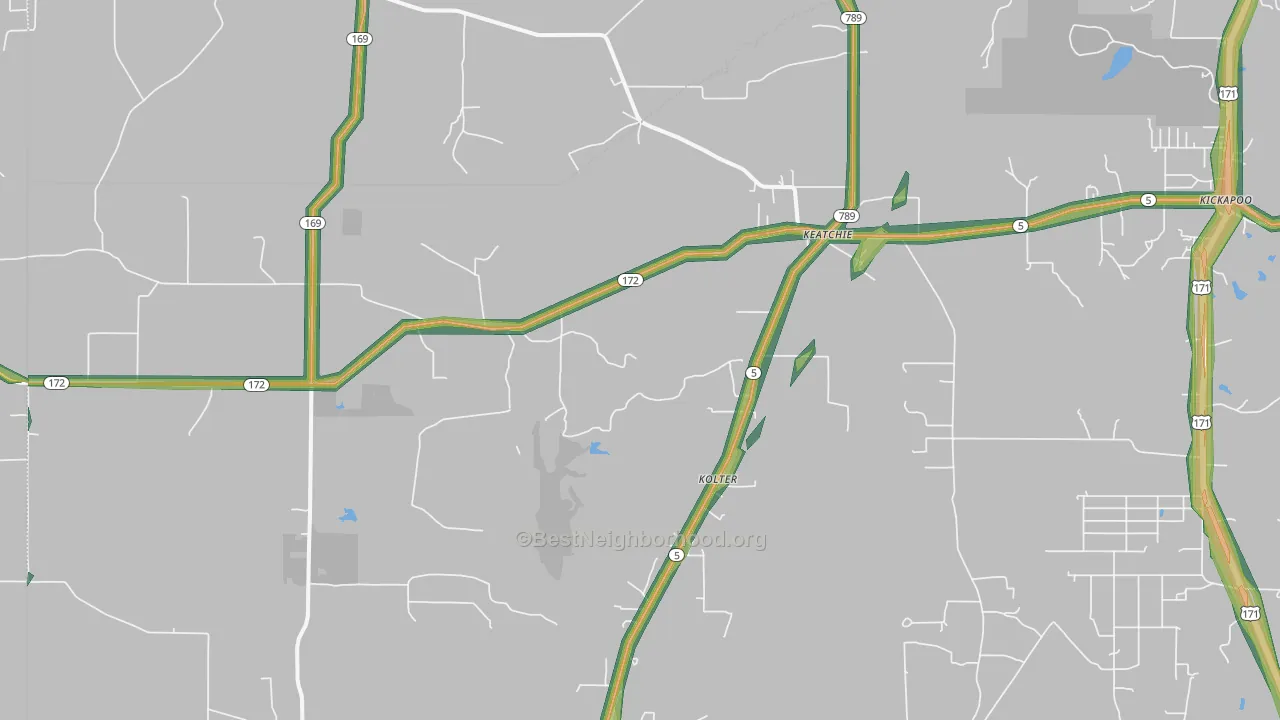 71046, LA Map of Noise Levels in 71046
