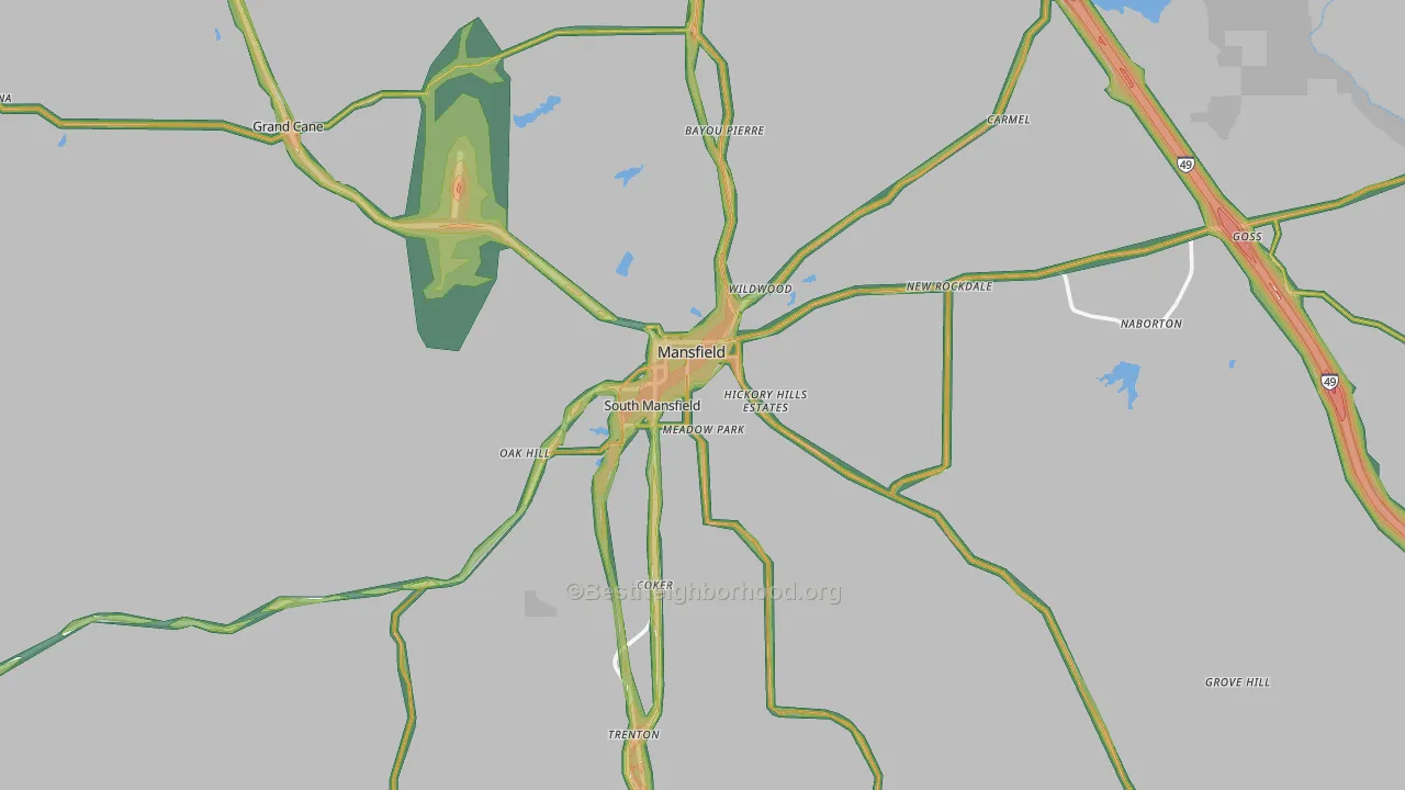 71052, LA Map of Noise Levels in 71052
