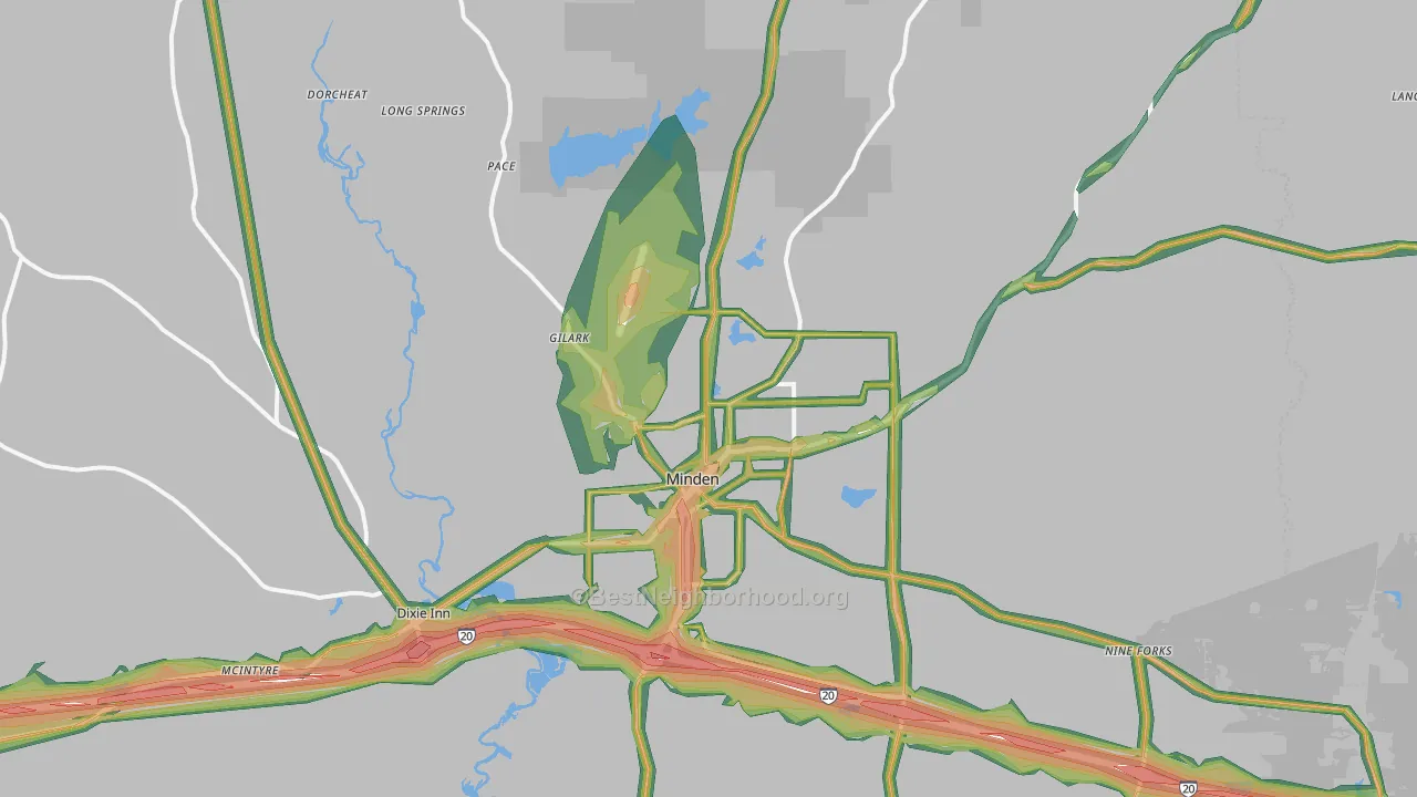71055, LA Map of Noise Levels in 71055