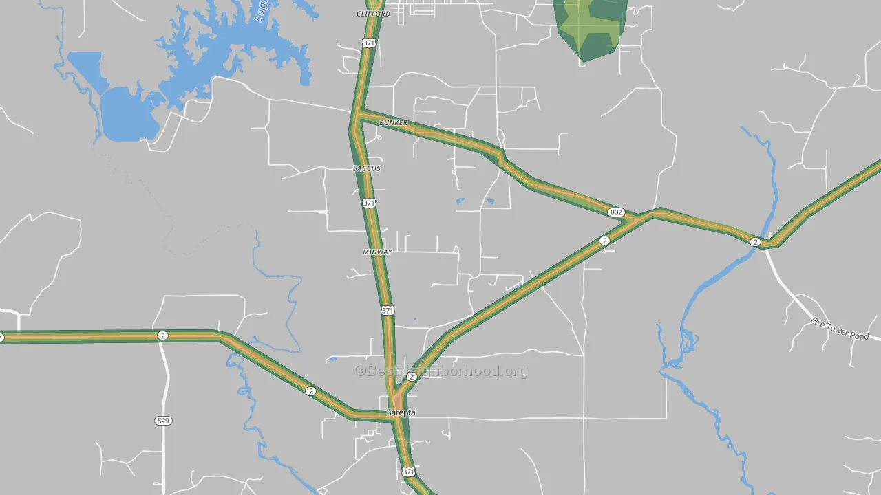 71071, LA Map of Noise Levels in 71071