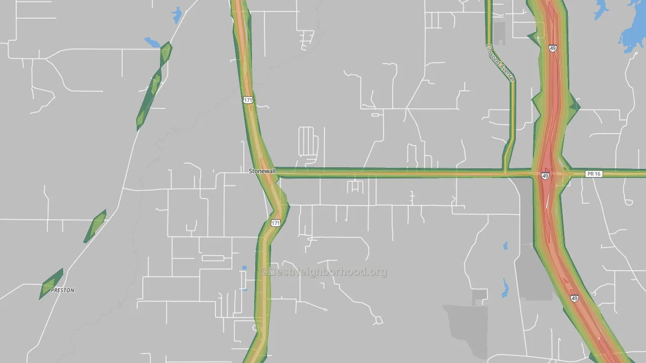 71078, LA Map of Noise Levels in 71078