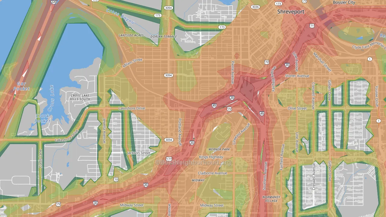 71103, LA Map of Noise Levels in 71103