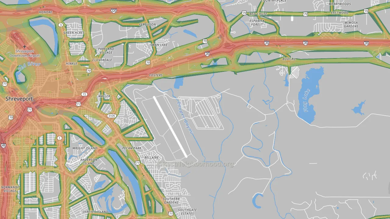 71110, LA Map of Noise Levels in 71110