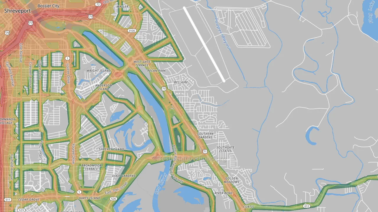 71112, LA Map of Noise Levels in 71112