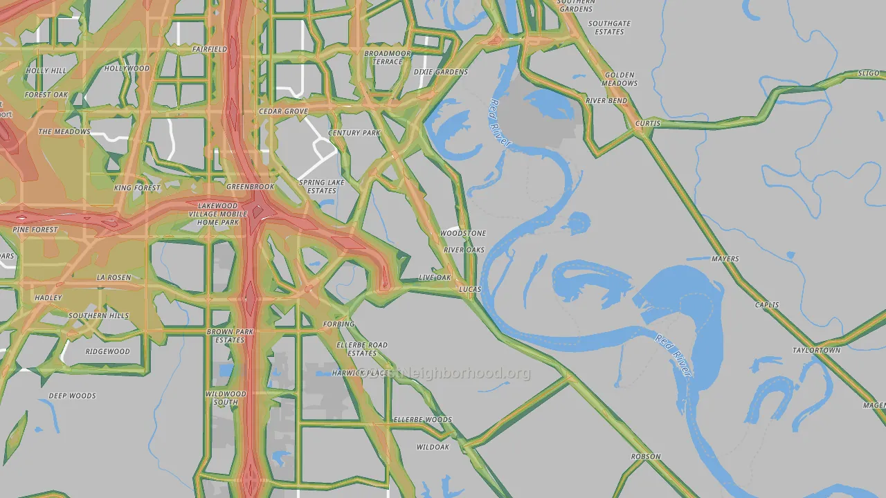 71115, LA Map of Noise Levels in 71115