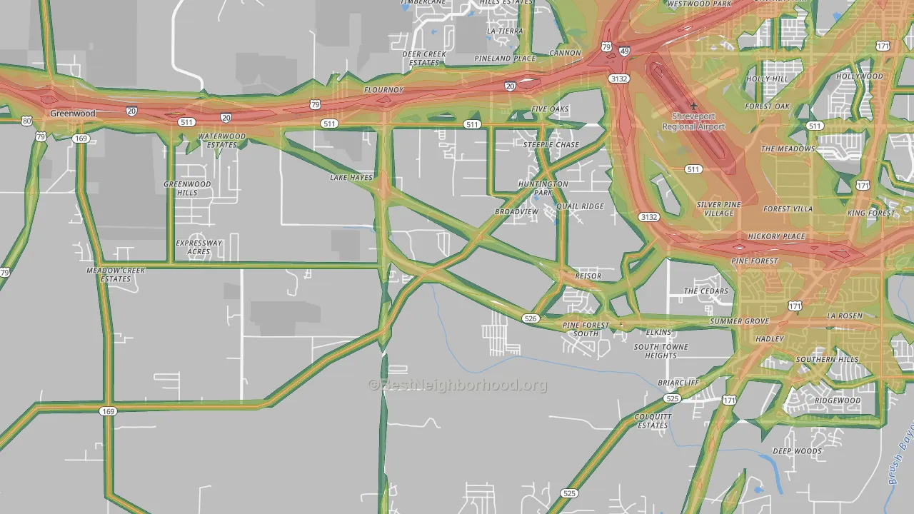 71129, LA Map of Noise Levels in 71129