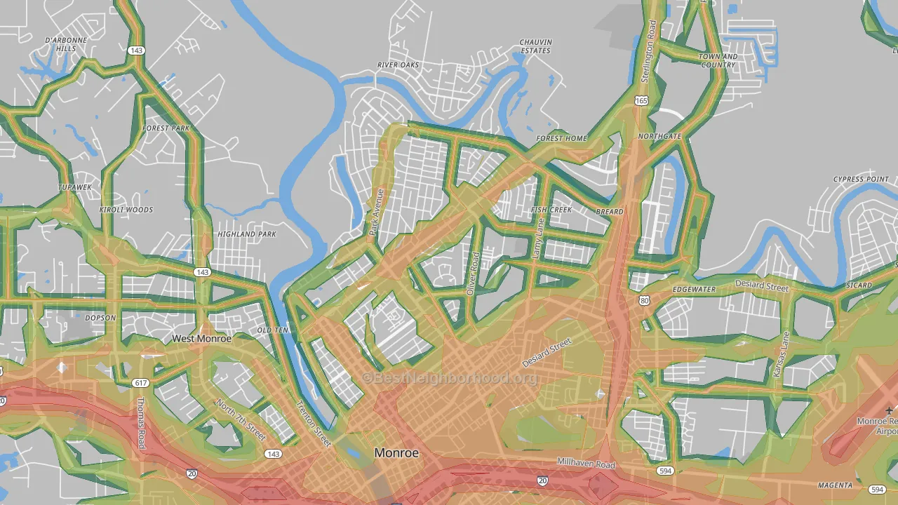 71201, LA Map of Noise Levels in 71201