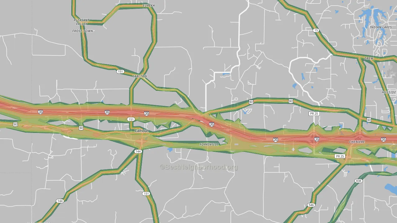 71225, LA Map of Noise Levels in 71225