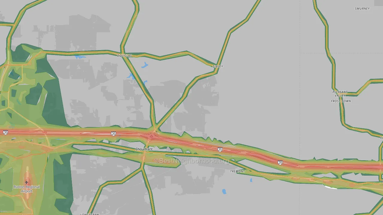 71227, LA Map of Noise Levels in 71227