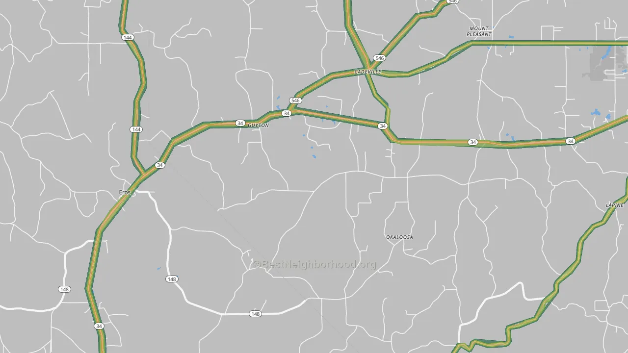 71238, LA Map of Noise Levels in 71238