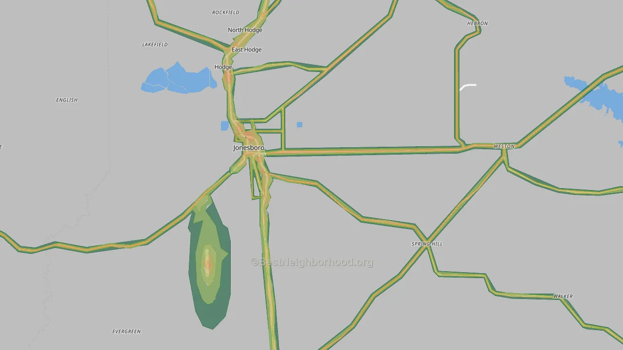 71251, LA Map of Noise Levels in 71251