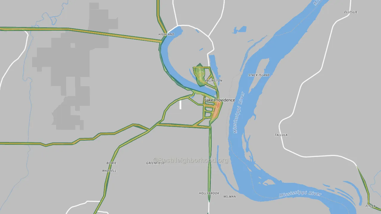 71254, LA Map of Noise Levels in 71254