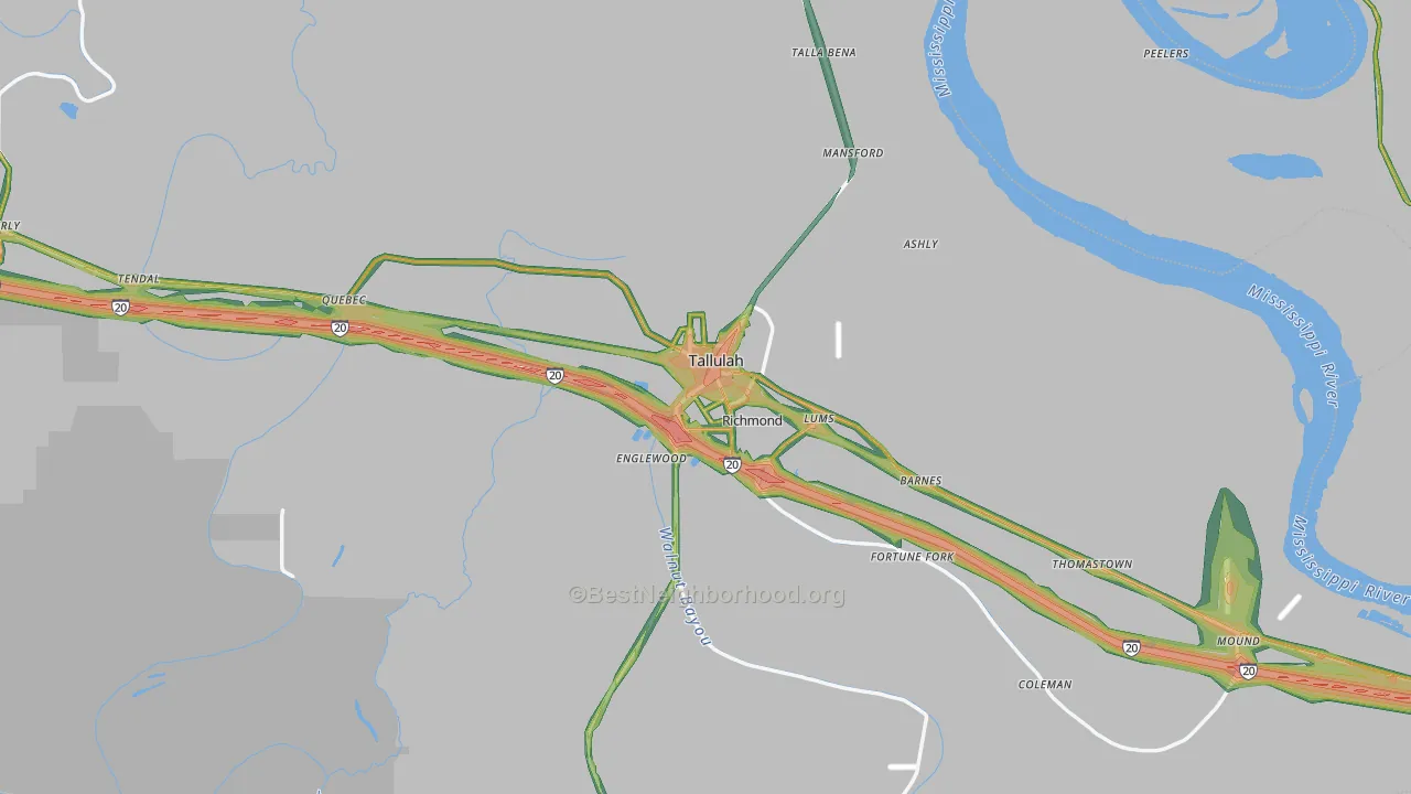 71282, LA Map of Noise Levels in 71282