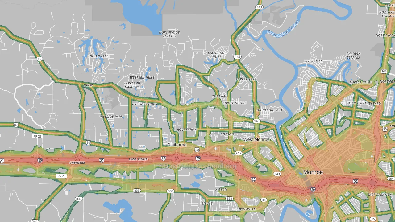 71291, LA Map of Noise Levels in 71291