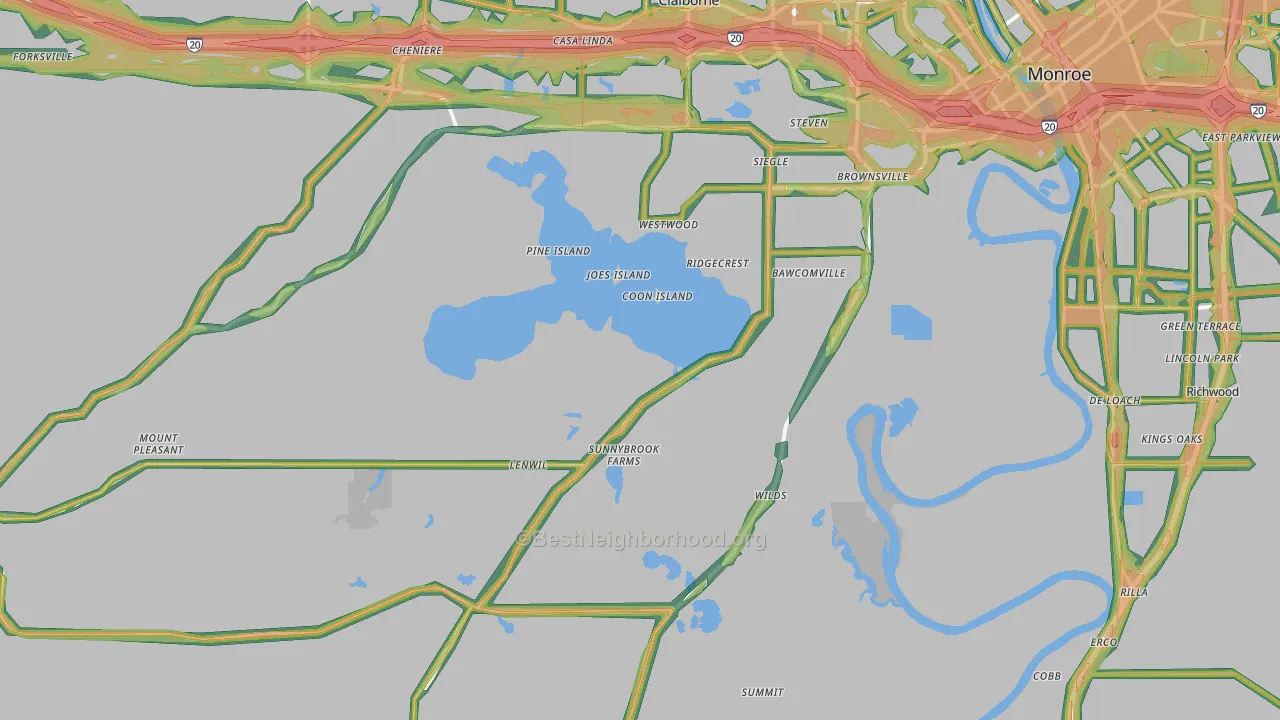 71292, LA Map of Noise Levels in 71292