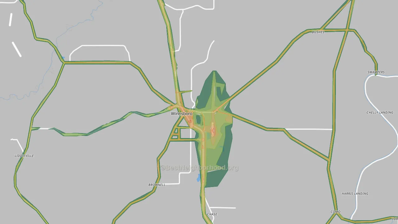 71295, LA Map of Noise Levels in 71295