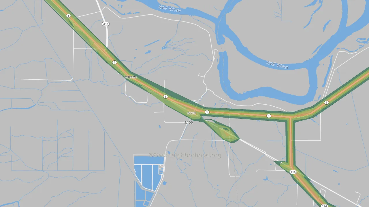 71330, LA Map of Noise Levels in 71330