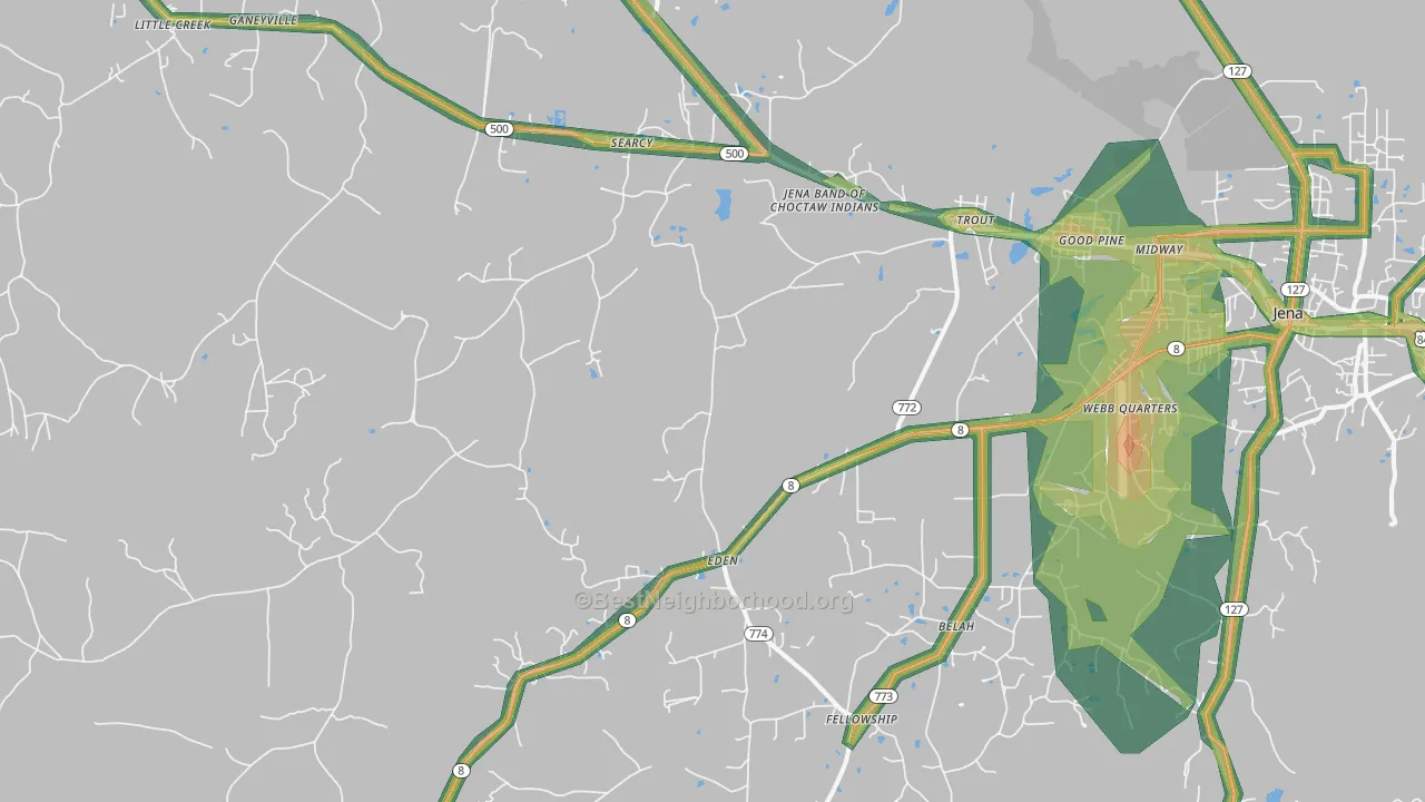 71371, LA Map of Noise Levels in 71371
