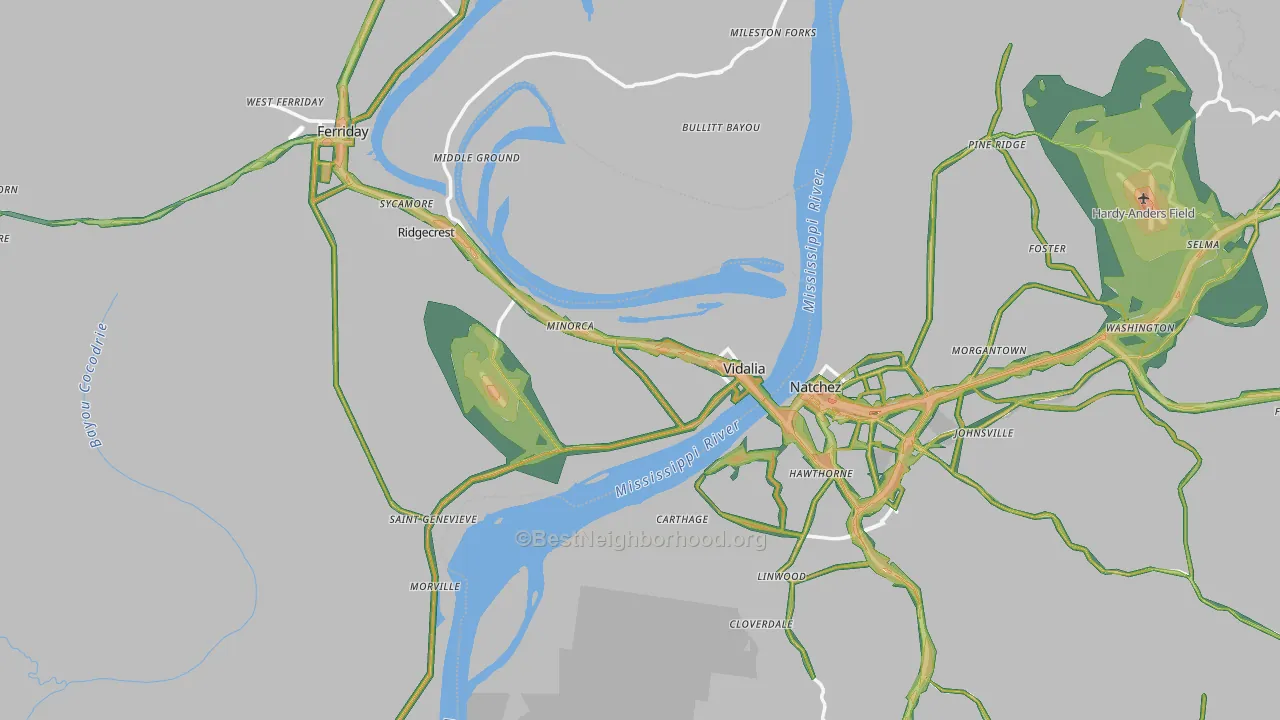 71373, LA Map of Noise Levels in 71373