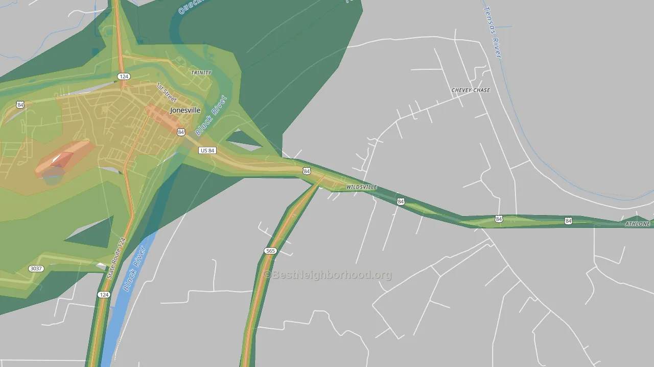 71377, LA Map of Noise Levels in 71377