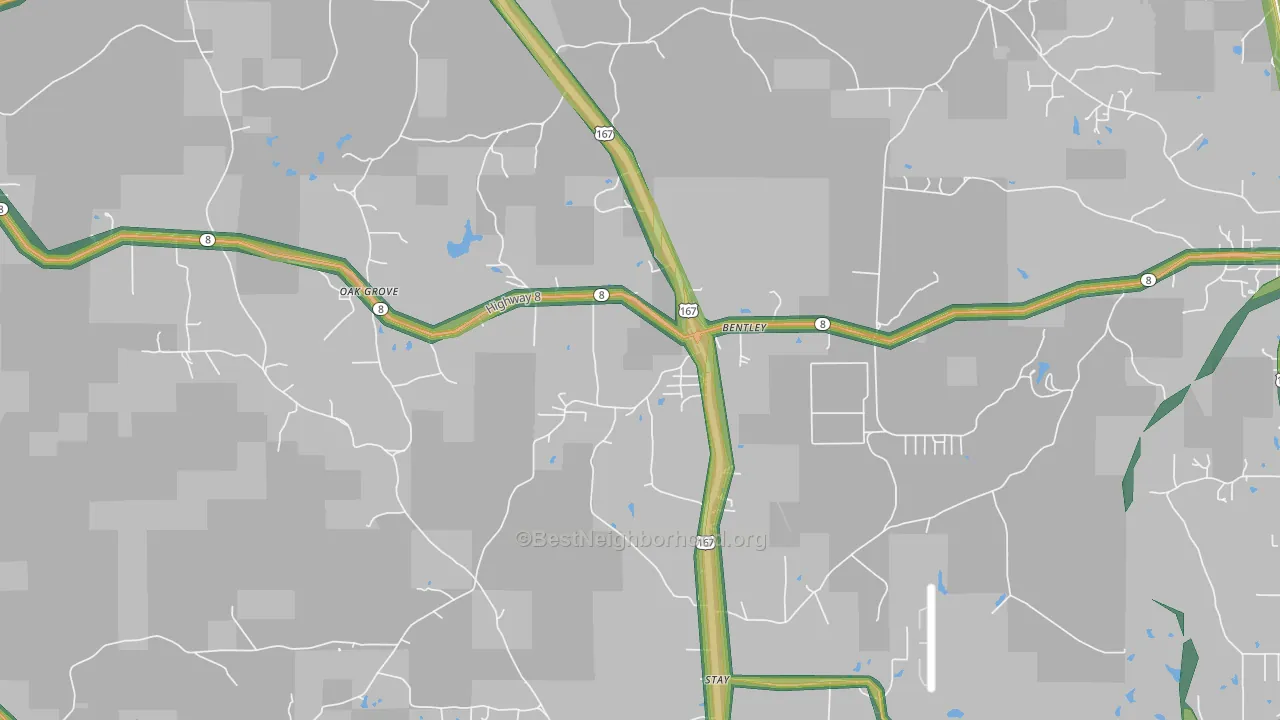 71407, LA Map of Noise Levels in 71407
