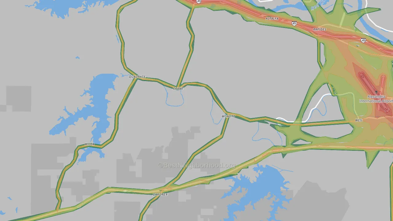 71409, LA Map of Noise Levels in 71409