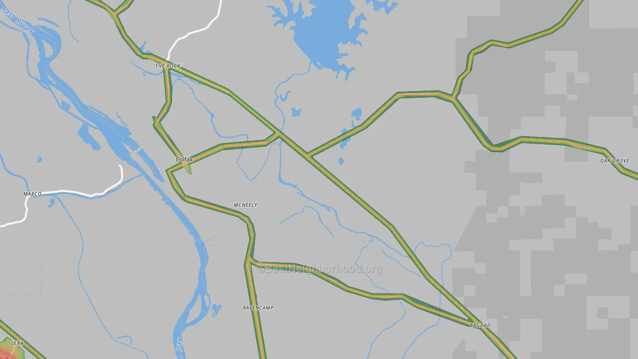 71417, LA Map of Noise Levels in 71417