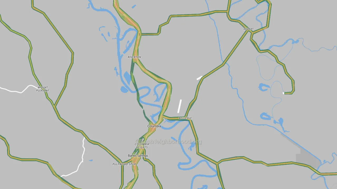 71418, LA Map of Noise Levels in 71418