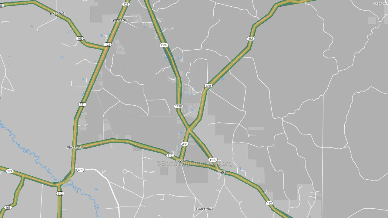71424, LA Map of Noise Levels in 71424