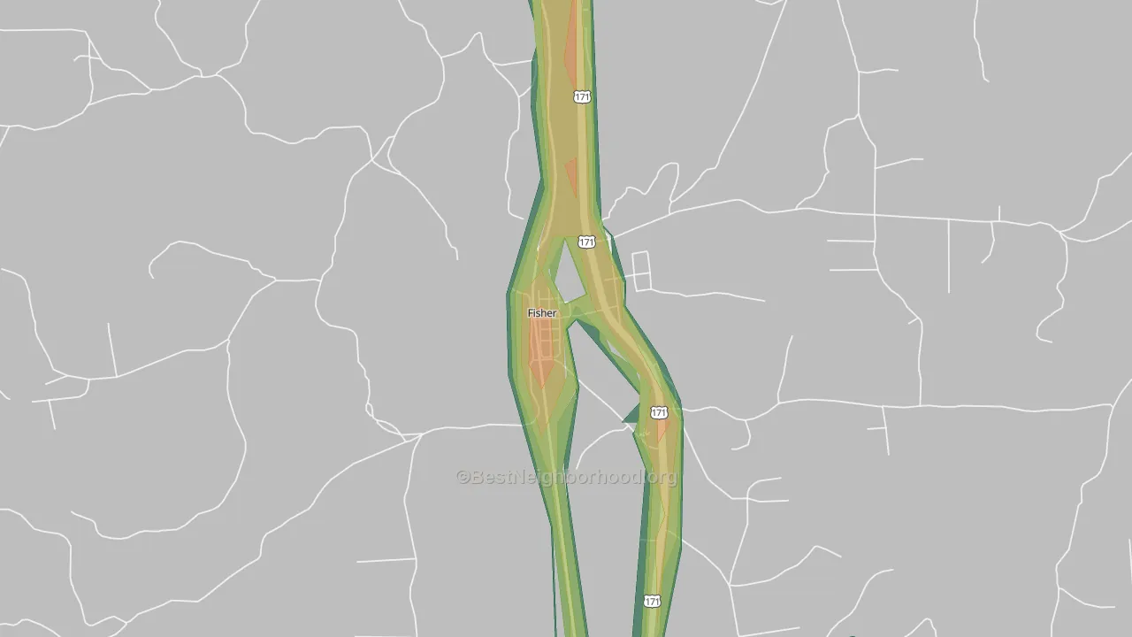 71426, LA Map of Noise Levels in 71426