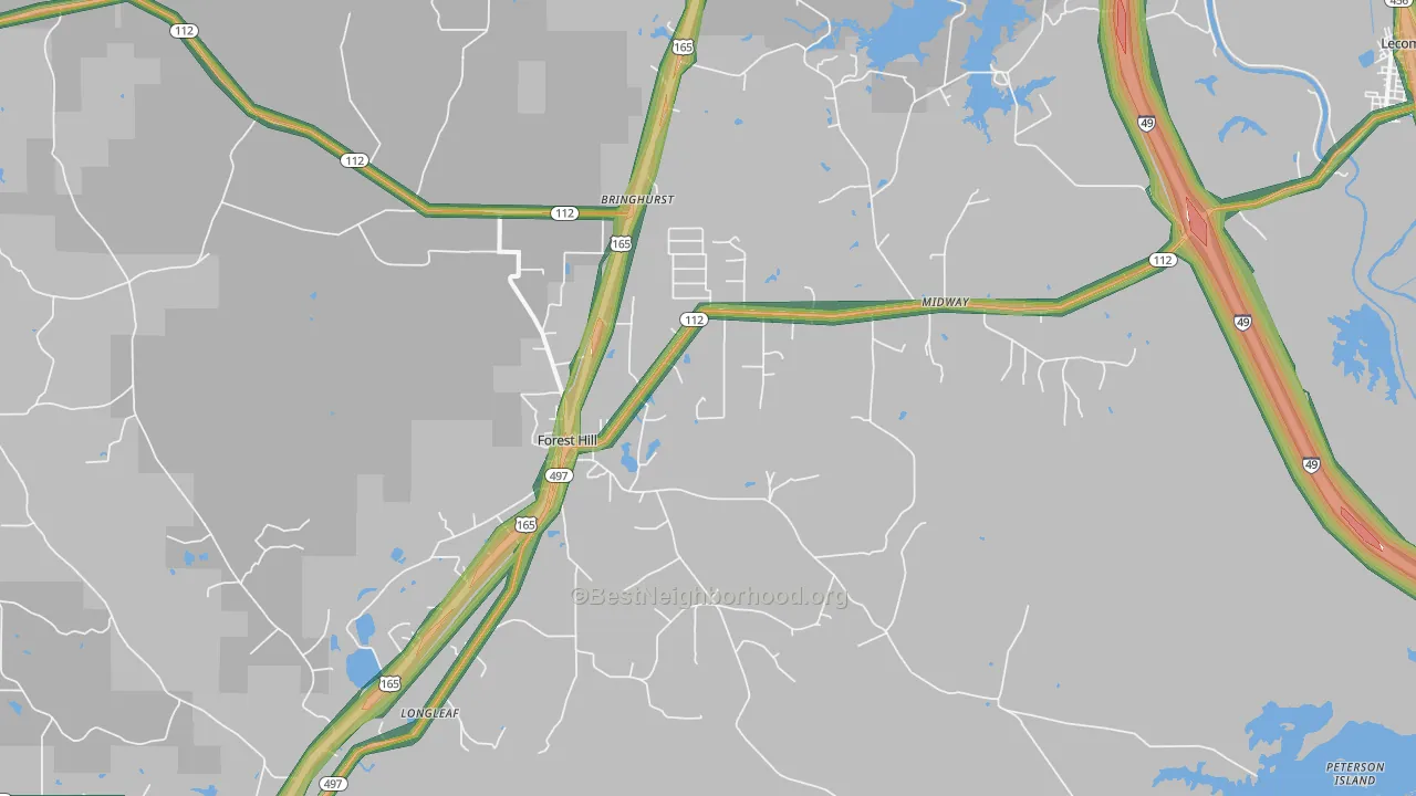 71430, LA Map of Noise Levels in 71430