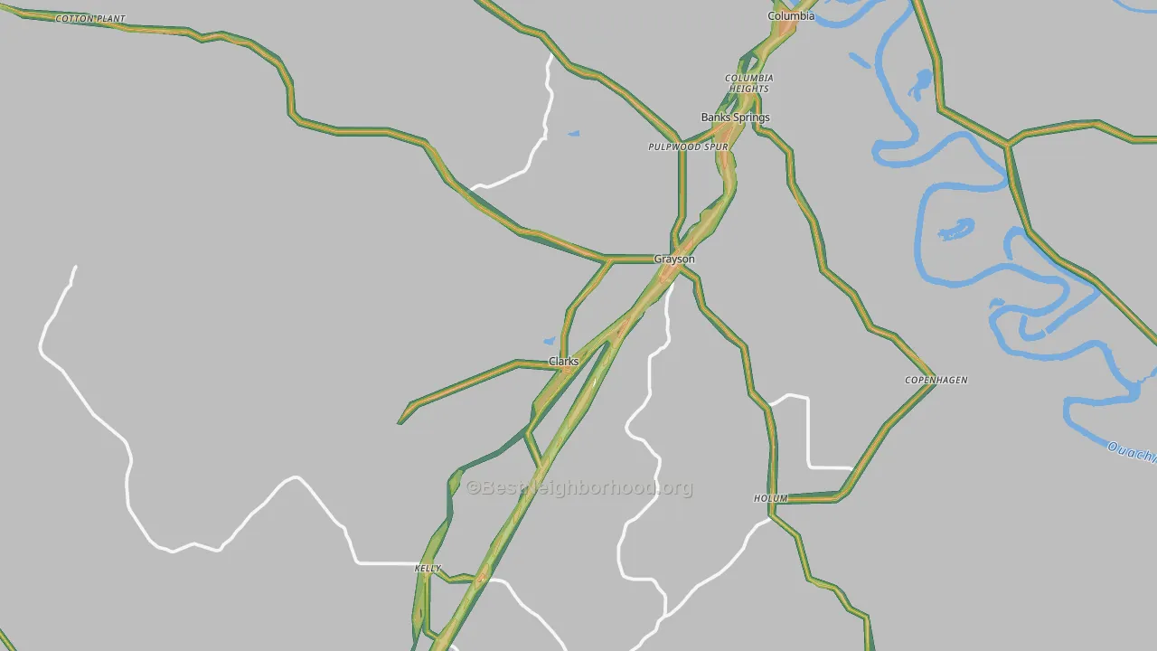 71435, LA Map of Noise Levels in 71435