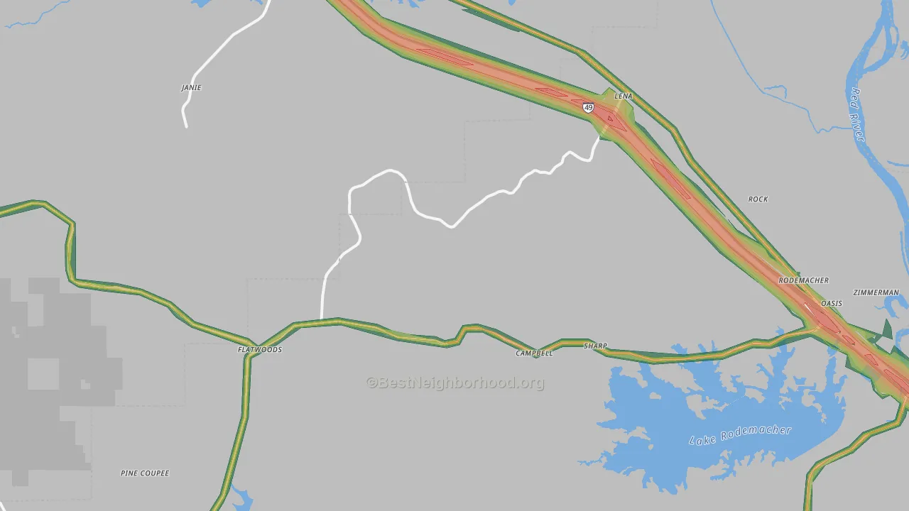 71447, LA Map of Noise Levels in 71447